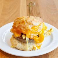 Big Bad Biscuit Sandwich · Fluffy, buttermilk biscuit with two eggs and cheese.