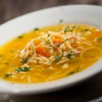 Sopa De Pollo · Grandpa’s chicken noodle soup, made fresh daily.