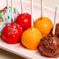 Cake Pops · Cake and frosting lollipop.