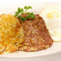 2 Eggs With Corn Beef Hash · Served with choice of bread and side. substitute egg whites for an additional charge. sourdo...