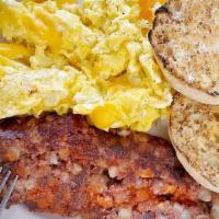 Egg (2) Breakfast With Corned Beef Hash · All omelets and egg orders are served with potatoes and toast with butter and jelly bagel or...