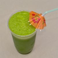 Green Apple Celery & Cucumber Juice · Celery, cucumber, spinach ginger, kale, parsley, and cilantro.