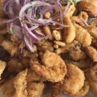 Jalea De Mariscos Y Pescado (For 2) · Deep fried fish and mixed seafood.