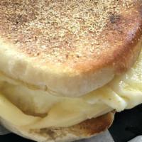 Egg 'N Cheese English Muffin · Toasted and buttered english muffin, White American Cheese, Eggs