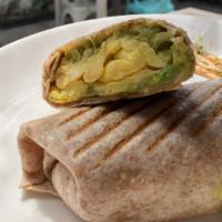 Breakfast Wrap · Wheat wrap with eggs, avocado & cheese