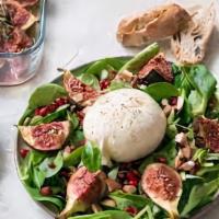 Fig & Burrata · roasted figs•prosciutto•cured tomatoes•greens•aged balsamic