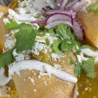 Mushroom Enchiladas · 3 enchiladas served with mexican rice, refried beans, salsa verde and queso fresco. Garnishe...