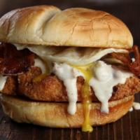 Soul Chicken Sandwich ( Aka The Dirty Bird ) · ● Soul Chicken Sandwich - fried chicken breast, bacon, peppered sausage gravy & over easy eg...