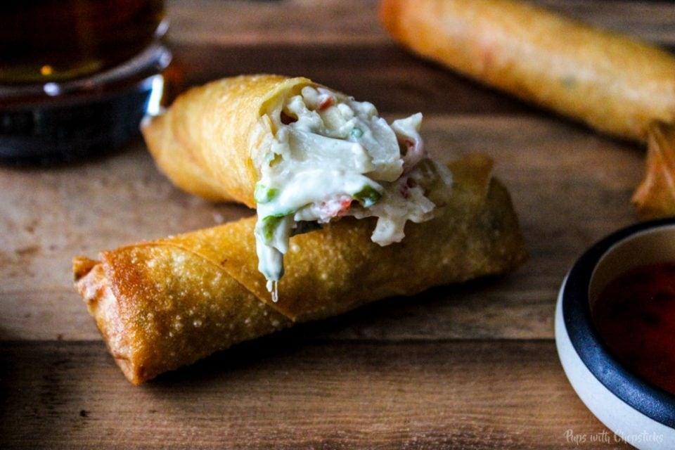 Crab Cheese Rolls · Crab meat, cream cheese, carrot, sweet chili sauce