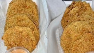 Fried Green Tomatoes · Fresh, crisp, hand battered, and fried to perfection. 8-10 depending on size of Tomatoes