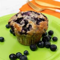 Homemade Blueberry Muffins · Always fresh and warmed up in our oven if wanted!