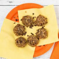 Energy Bites · Oats, chia seed, flaxseed, vanilla extract, peanut butter, mini chocolate chips and organic ...