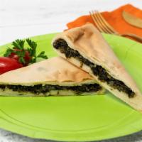 Spinach Pie · Spinach, onions, extra virgin olive oil, flour, yeast and salt. Another delicious authentic ...
