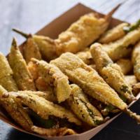 Fried Okra · Fresh okra, battered and fried to perfection.