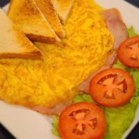 Ham & Cheese Omelette With Cuban Toast · 