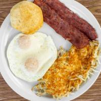 Eggs With Turkey Bacon Or Sausage · 