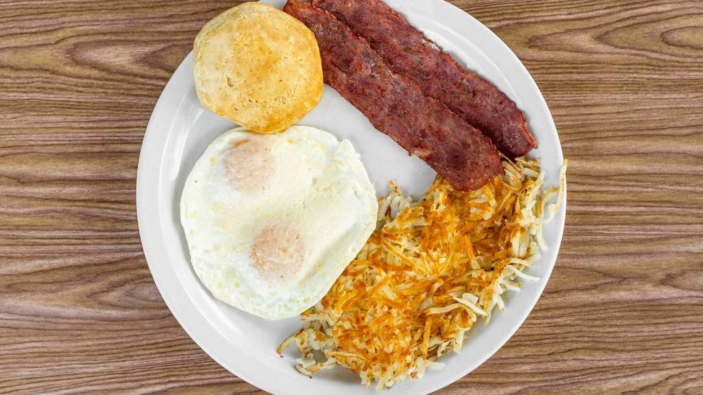 Eggs With Turkey Bacon Or Sausage · 