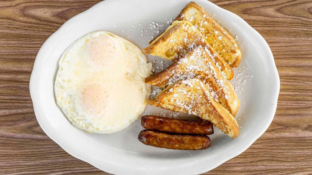 Harvest Special · 2 French Toast or 3 Pancakes, 2 Eggs, Bacon or Sausage Links or Patty Sausage