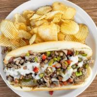 Philly Cheese Steak · with peppers , onions and cheese