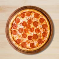 Pepperoni Party Pizza · Pepperoni pizza with our pizza sauce, mozzarella cheese, pepperoni on top and baked it in a ...