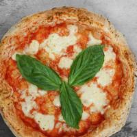 Margherita Pizza · Mozzarella cheese, tomato sauce, and fresh basil.