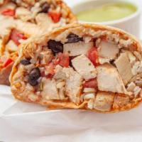Wrap - Chipotle Chicken · Marinated chicken breast, brown rice, black beans, chipotle sauce, jack cheese, pico de gall...