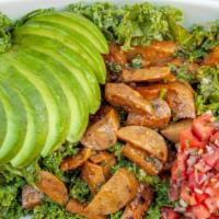 Vegan Bowl · Choice of Vegan Apple Sausage or Tofu (with a sweet ginger glaze). A delicious quinoa blend ...