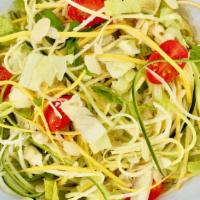 Salad - Summer · Fresh grated zucchini, squash, romaine . arugula, cherry tomatoes, green apple, parmesan & s...