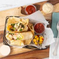 Beachside Taco Wrap · Delicious white fish or chicken blackened, grilled, or fried with lettuce, tomato, cabbage s...