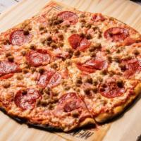 Meat Lover Pizza · Meat lover's pizza is a pizza topped with tomato sauce, cheese, Pepperoni, ham, Italian saus...