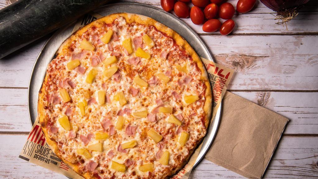 Hawaiian Pizza · Hawaiian pizza is a pizza topped with tomato sauce, cheese, pineapple and ham.
