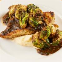 Pan-Roasted Chicken · Local. Coleman Natural chicken breast, goat cheese mashed potatoes, herbed demi-glace, crisp...