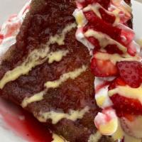French Toast Strawberry Shortcake · Our take on the classic, thick french toast tossed in cinnamon and sugar on vanilla bean ice...