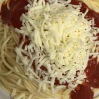 Spaghetti Napolitano · Spaghetti with special red sauce and mozzarella cheese.