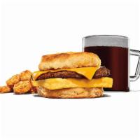 Sausage, Egg & Cheese Biscuit Meal · Rise and shine with our Sausage, Egg & Cheese Biscuit. Savory seasoned sausage, fluffy eggs,...