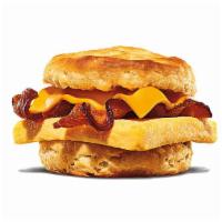 Bacon, Egg & Cheese Biscuit · Rise and shine with our Bacon, Egg & Cheese Biscuit. Thick cut naturally smoked bacon, fluff...