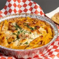 Baked Ziti · Served with three garlic rolls. Add Meatball for an additional charge.