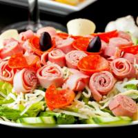 Antipasto · Antipasto, customer's choice of salad made with freshly cut lettuce, red juicy tomatoes, bla...