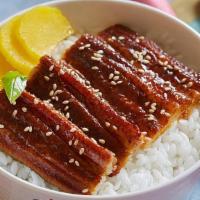 Eel - Rice Bowl · Deliciously char-broiled eel drizzled with caramelized unagi sauce overtop steamed rice. Top...