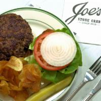 Burger · 12 oz patty served with lettuce, tomato and onion
Served with cottage chips and pickle on th...
