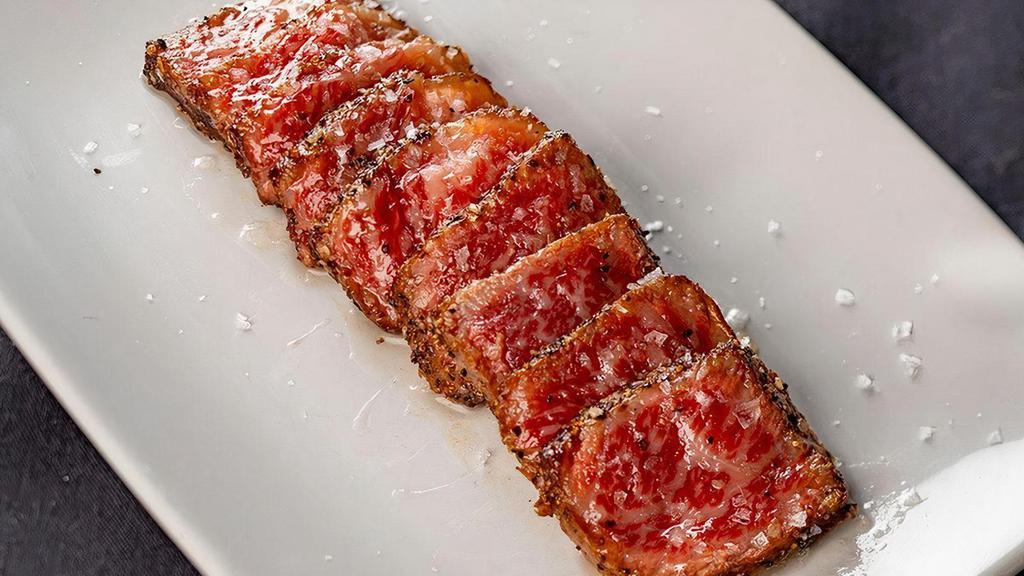 True Japanese Wagyu New York Strip | Gf · 2, 4 or 6 ounces. Served thinly sliced
