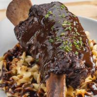 Tomahawk Braised Beef Short Ribs* | Gf · Fork tender long bone beef short ribs, braised for three hours with ancho chiles, and served...