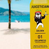Golden · Made with Fresh Pineapple, Yellow Bell Pepper, Coconut Water & Passion Fruit. Don't be alarm...