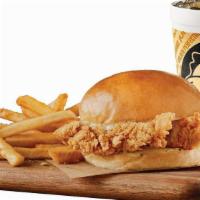 Triple Tender Sandwich  · Three Golden Tenders® On A Large Freshly Baked Yeast Roll With Choice Of Sauce .