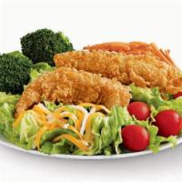 Tender Salad · Two Golden Tenders® Atop A Romaine & Iceberg Blend • Grape Tomatoes • Broccoli • Carrots • J...