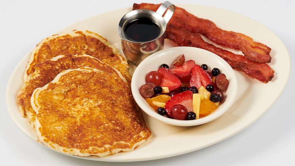 Kids’ Brunch With Buttermilk Pancakes · A Small Order of Buttermilk Pancakes, Bacon and Fresh Fruit