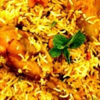 Chicken Dum Biryani (With Bone) (Weekend Only) · Basmati rice cooked with chicken and spices in authentic dum style.