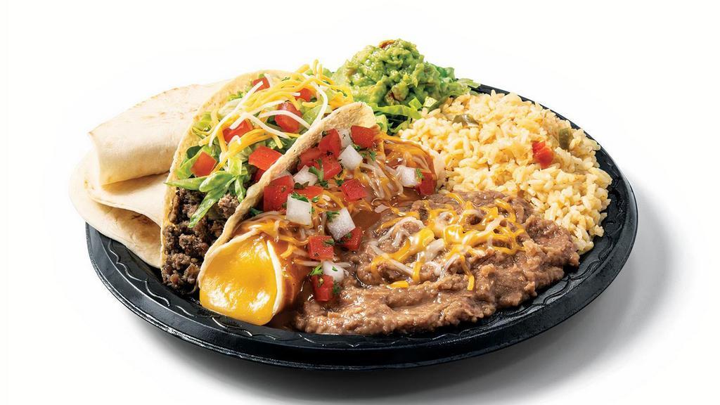 Mexican Plate · One Crispy Beef Taco and one Cheese Enchilada