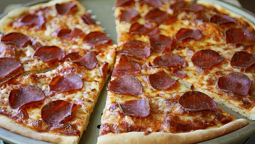 Slice Of Pepperoni Pizza · Fresh dough topped with house made marainara and four cheese blend and pepperoni.
