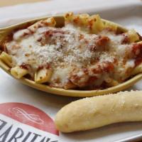 Pasta Combo · Baked ziti italian Entree served with a breadstick, Caesar salad, and a fountain drink.